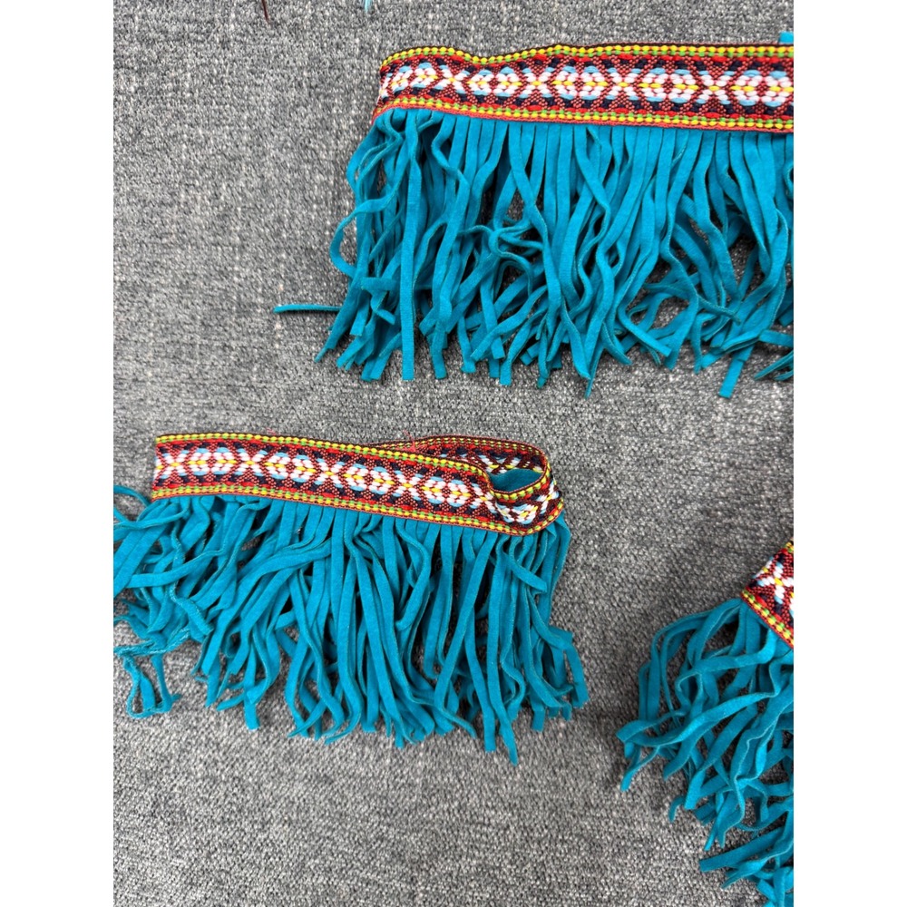 Buckskin Beauty Adult Costume Set Tan Turquoise Fringe Dress Necklace Small 2-4 - Picture 3 of 8